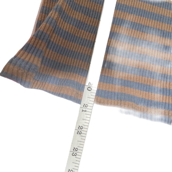 Acne Blue and Tan Striped Long Sleeve Tee - Picture 7 of 8